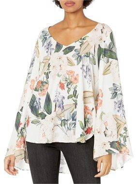 Show Me Your Mumu Floral V-Neck Long-Sleeve Blouse